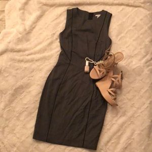 Knee length, gray dress